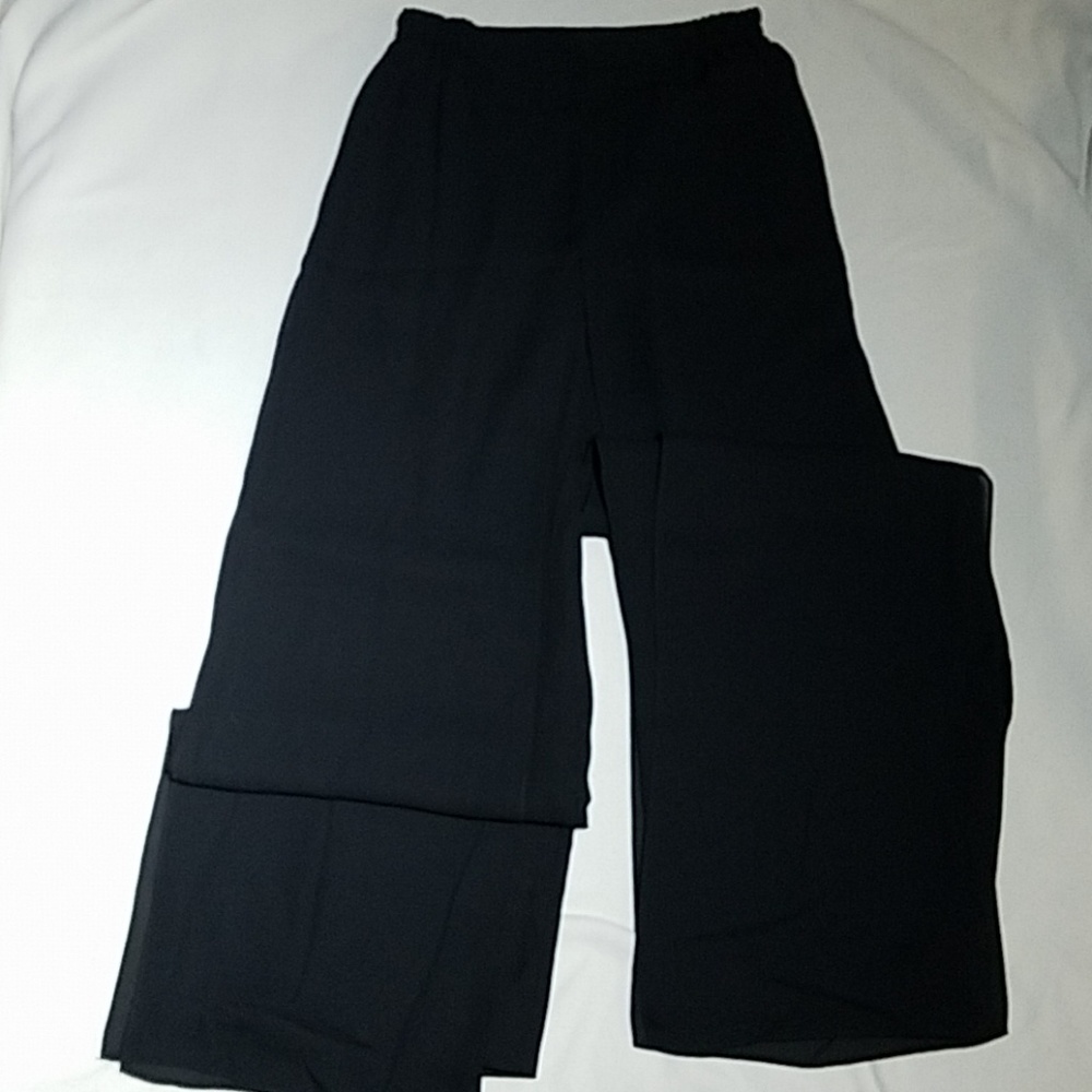 Black Dress Pants with Shear Overlay